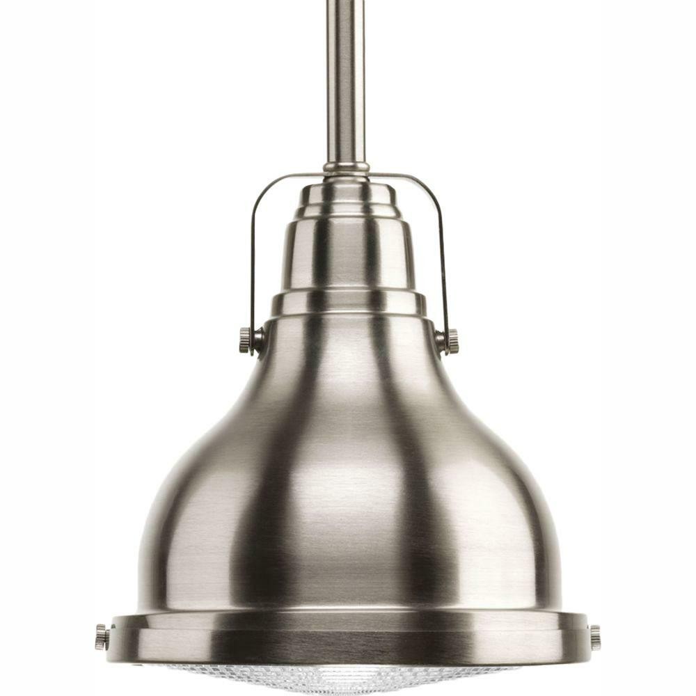 Progress Lighting Fresnel Lens Brushed Nickel Integrated LED Mini Pendant Progress Lighting Fresnel Lens Brushed Nickel Integrated LED Mini Pendant