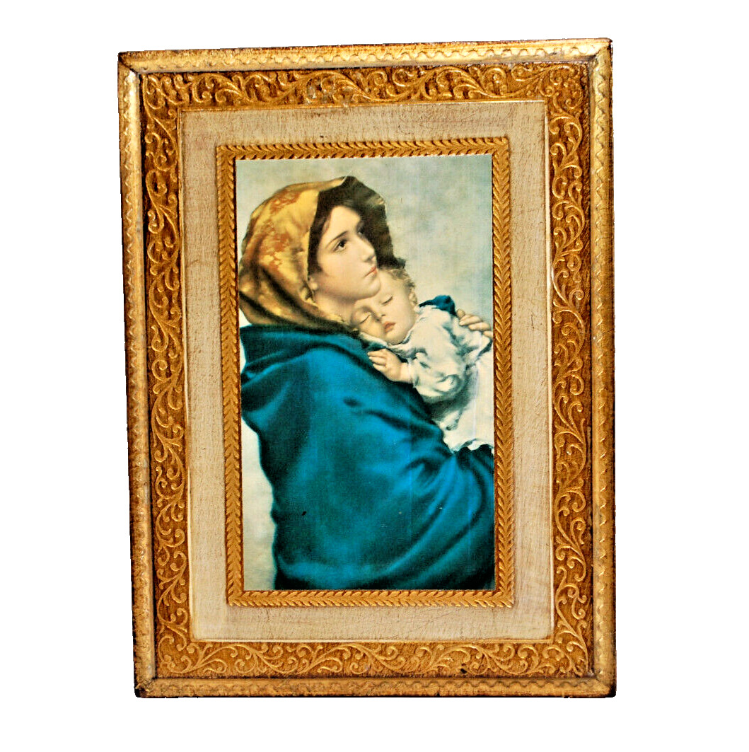 Madonna of the Streets by Roberto Feruzzi Painting on Wood  Vintage  T1693