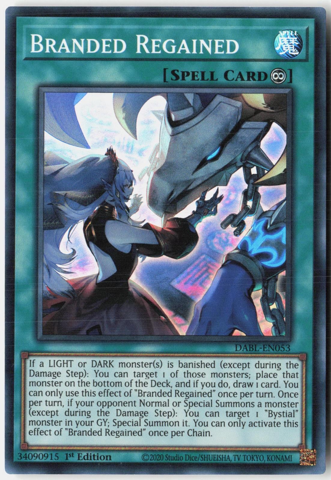 Branded Regained DABL-EN053 Super Rare Darkwing Blast Yu-Gi-Oh 1st Edition NM