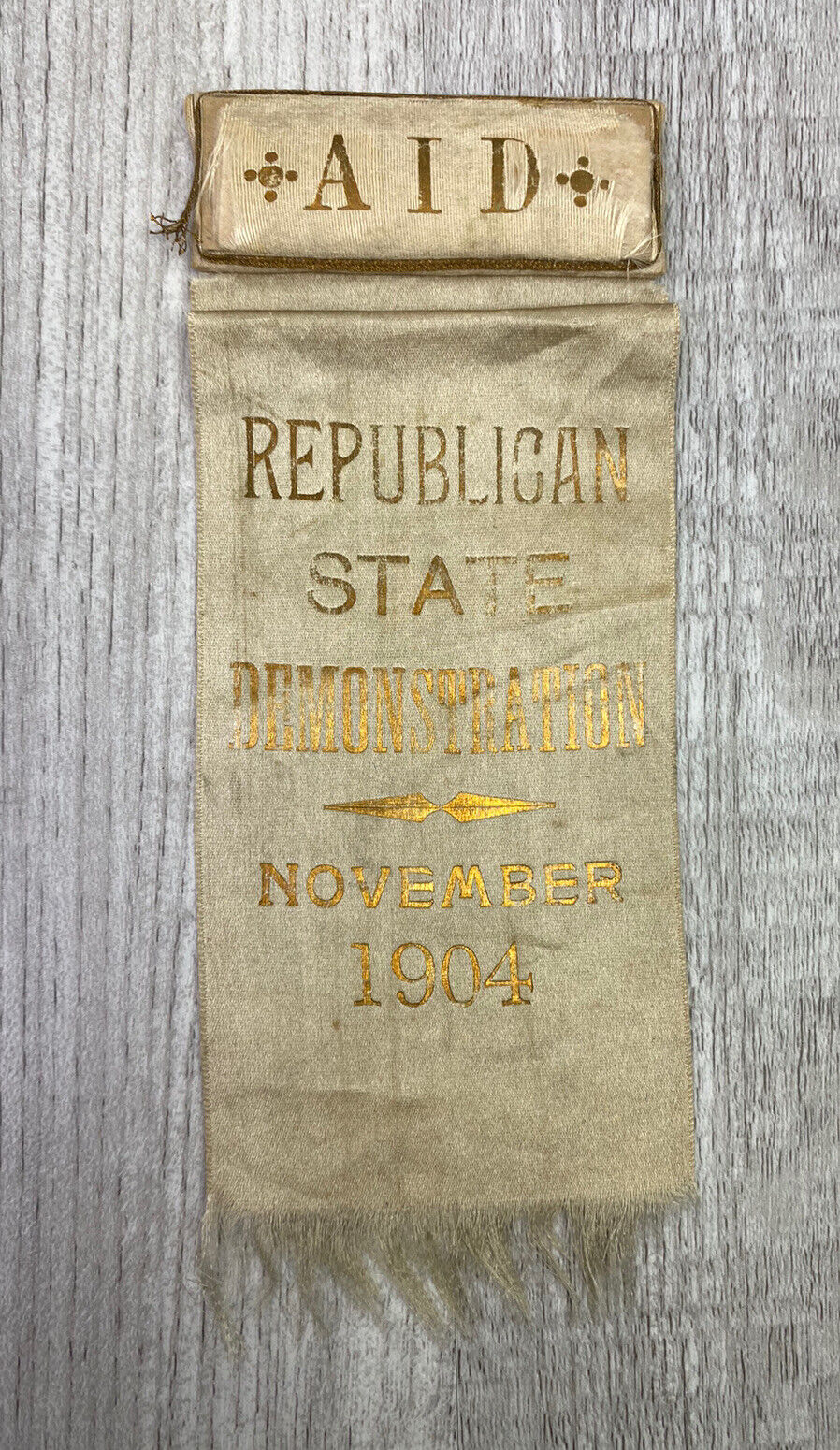 Antique ￼Republican State demonstration aid Rhode Island 1904￼ Ribbon Pin