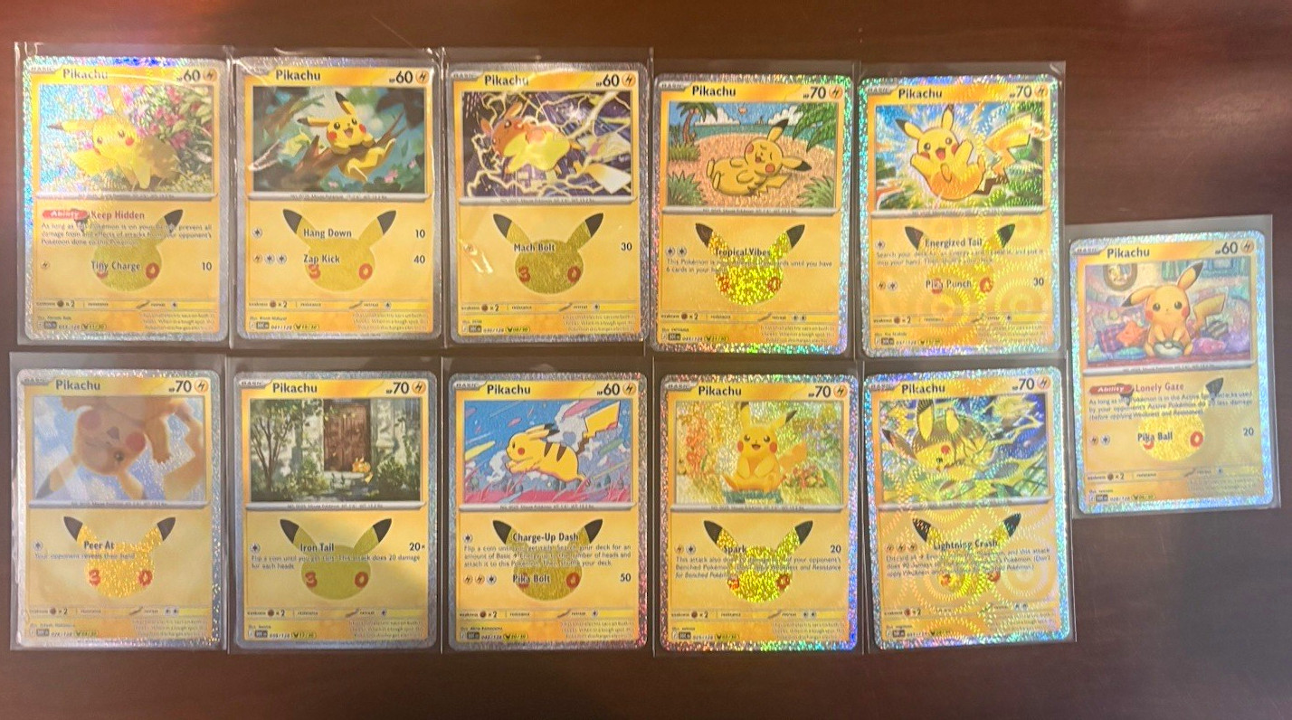 30th anniversary Pokémon 14 Pikachu lot 30th anniversary Pokémon 14 Pikachu lot