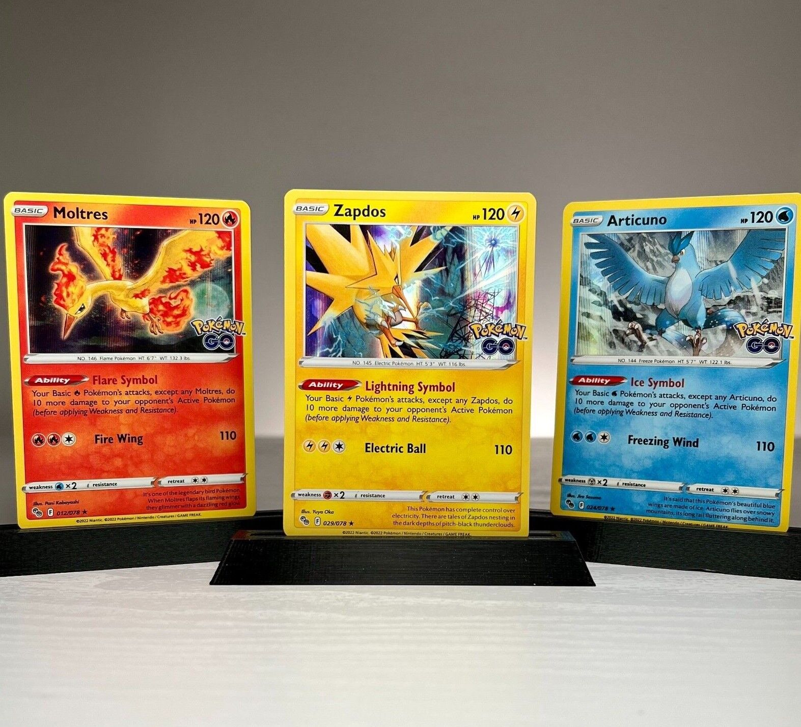 Moltres Articuno Zapdos - Pokemon GO TCG Cards - Holo Rare Set - MINT