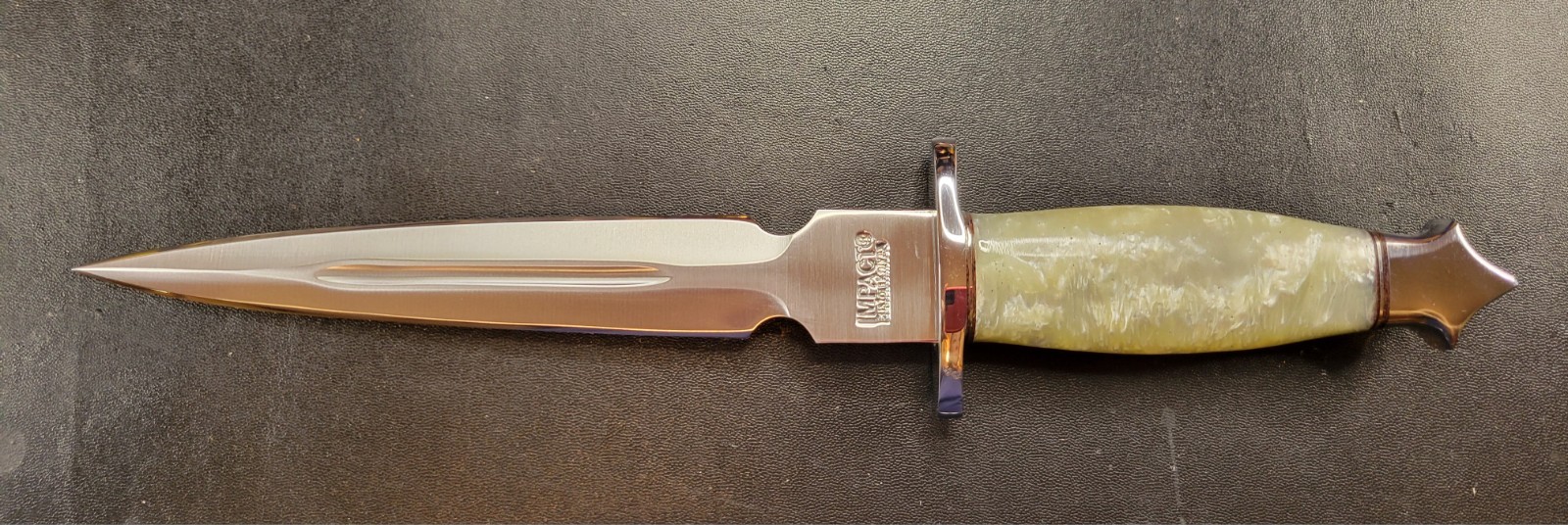  Impact Cutlery Custom D2 Steel Combat Dagger Knife Pearl Resin Handle- 2527