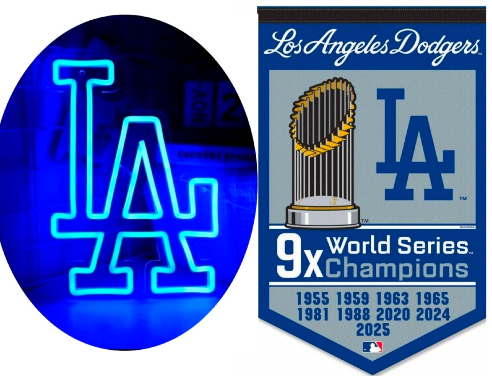 LA Los Angeles Dodgers Neon LED Blue Sign Pennant Game Room Garage Decoration LA Los Angeles Dodgers Neon LED Blue Sign Pennant Game Room Garage Decoration