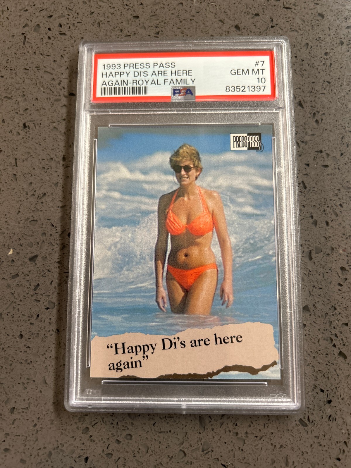 Princess Diana Happy Di's Royal Family 1993 Press Pass #7 PSA GEM MINT "10" Princess Diana Happy Di's Royal Family 1993 Press Pass #7 PSA GEM MINT "10"