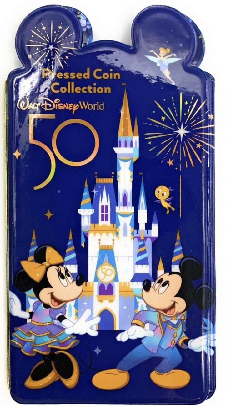 Disney World 50th Anniversary Pressed Penny Book Coin Album Mickey & Friends NEW