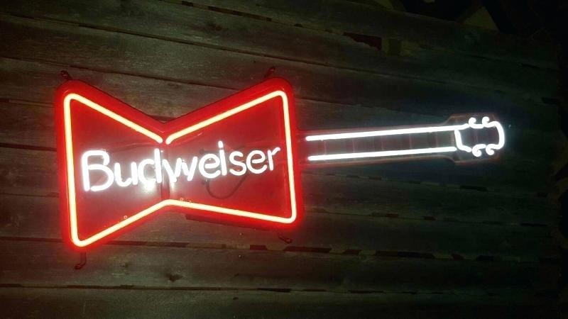 Guitar Music Beer Bowtie 24"x10" Neon Sign Light Lamp Party Man Cave Decor Bar
