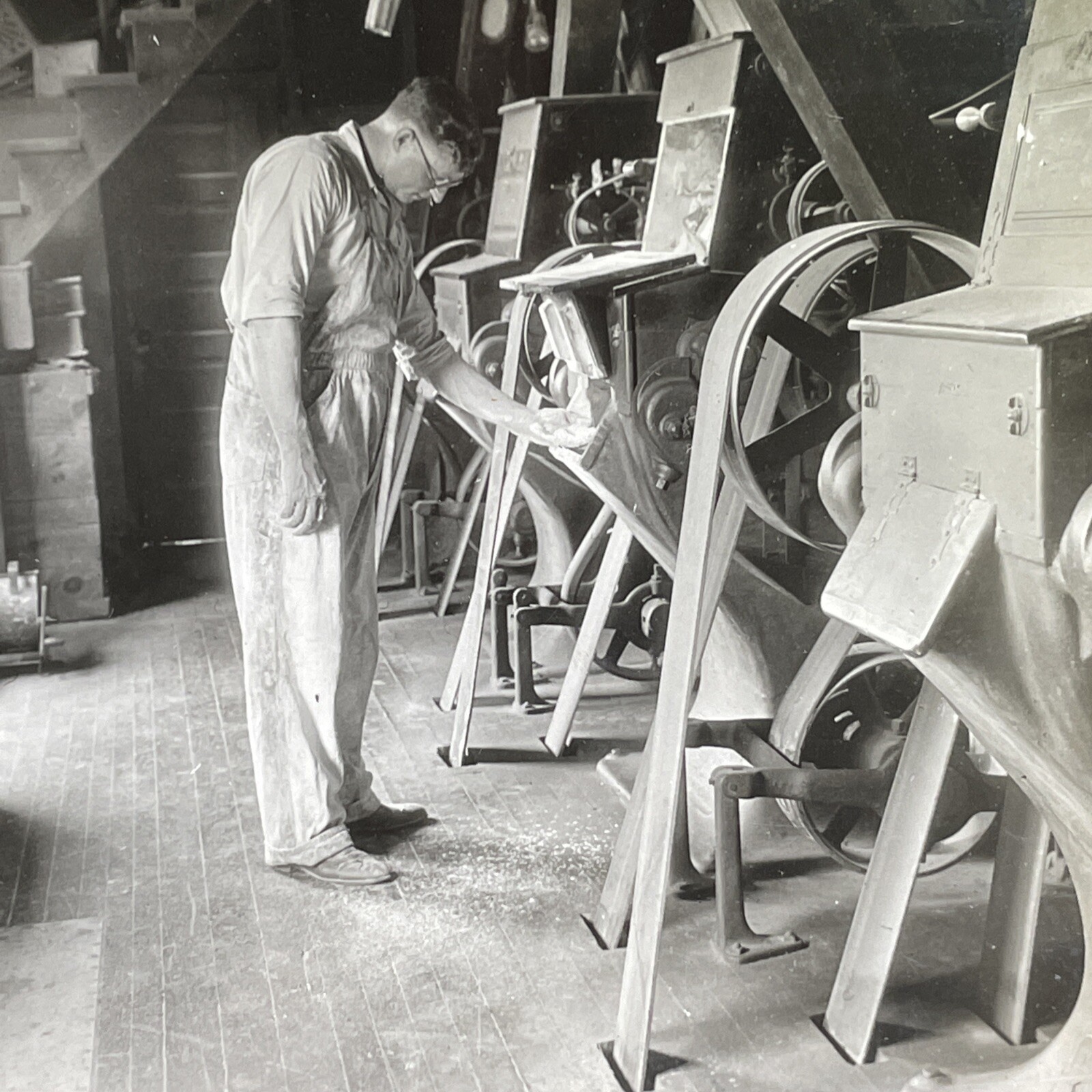 Flour Mill Stereoview Keystone View Co. 1909 Grinding Wheat Industrial