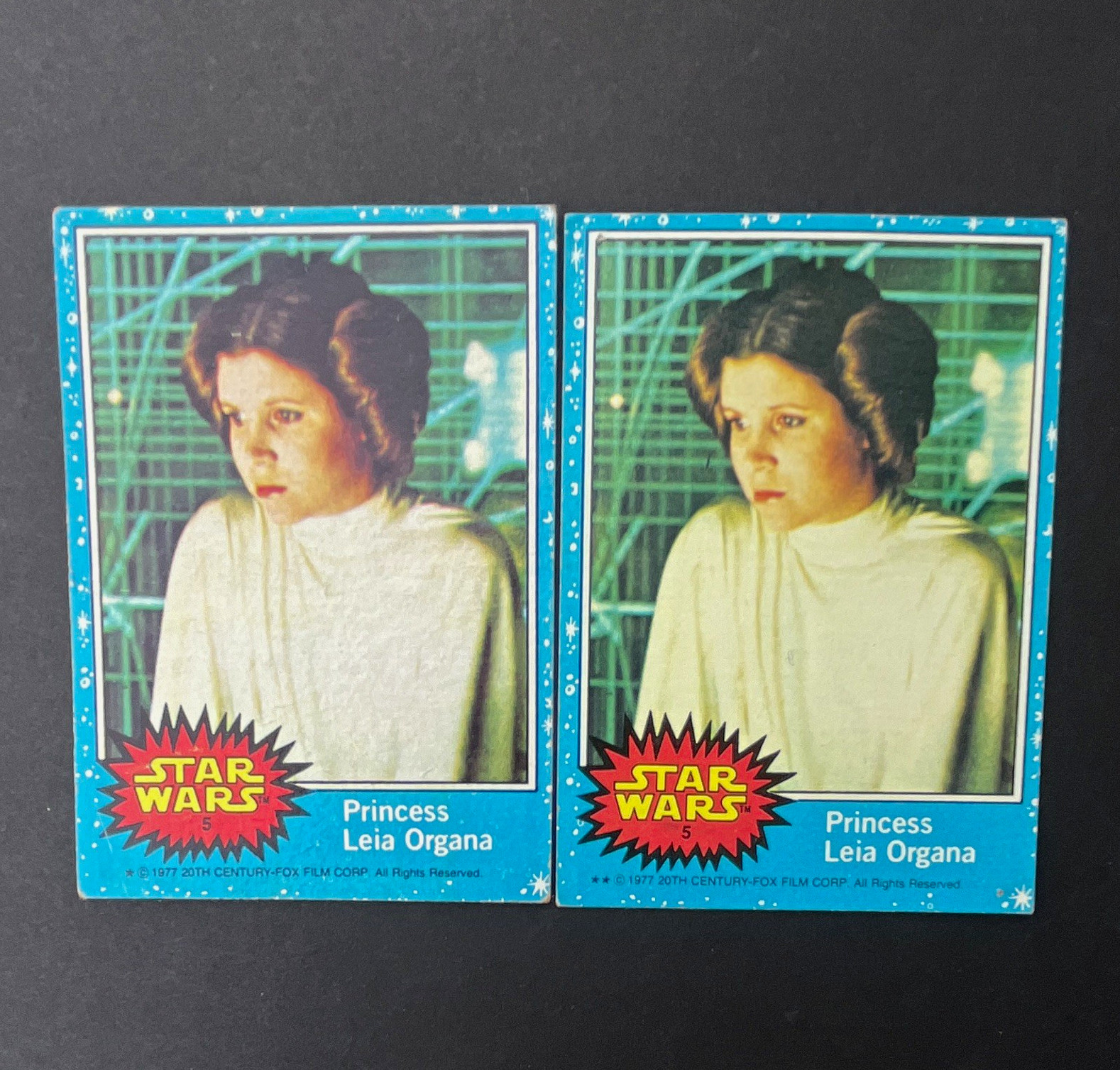 1977 Topps Star Wars Non-Sport Trading Card Lot of 2 Princess Leia #5 1977 Topps Star Wars Non-Sport Trading Card Lot of 2 Princess Leia #5