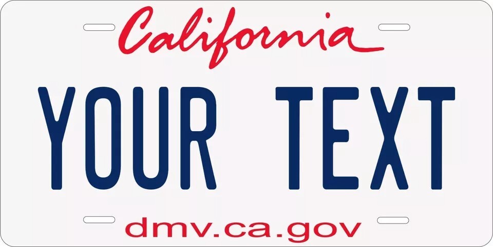 California 2011 Custom State License Plate Personalized 12"x6" Size California 2011 Custom State License Plate Personalized 12"x6" Size