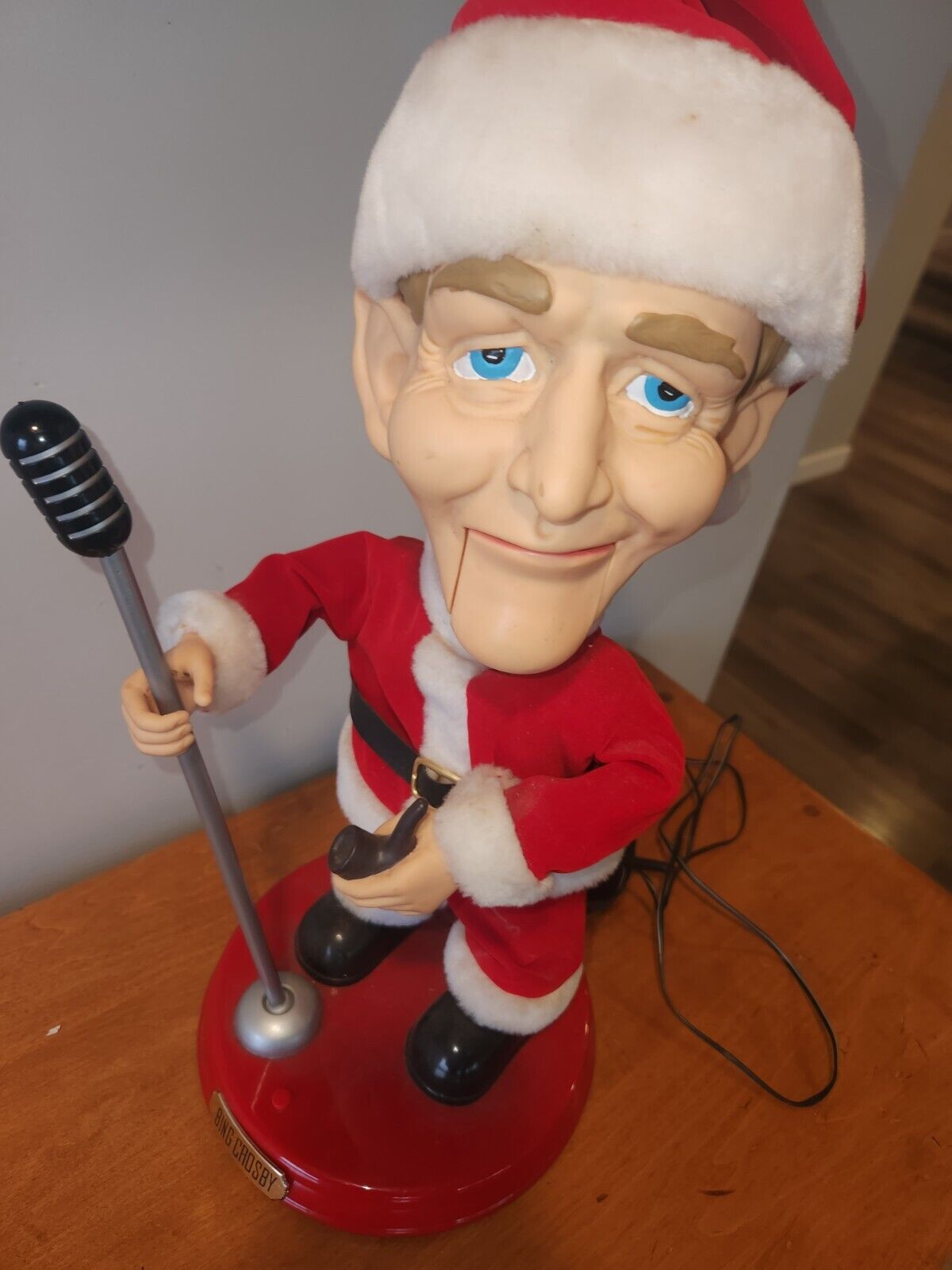 Vintage Gemmy Christmas Santa Bing Crosby Singing Animated Figure 2001 ☆READ