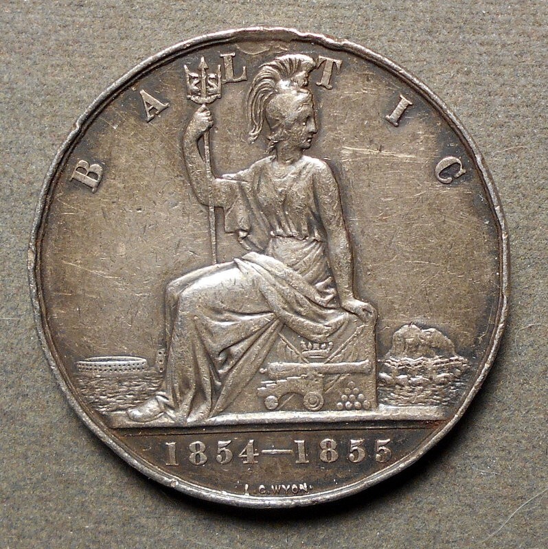 Great Britain, 1856, Baltic Medal, MY-118. Silver, thick, 36mm, xf, some rim cha Great Britain, 1856, Baltic Medal, MY-118. Silver, thick, 36mm, xf, some rim cha