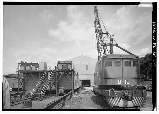 Photo:Ohio Coal Barge Crane Finishing Yard 1940s Photo:Ohio Coal Barge Crane Finishing Yard 1940s