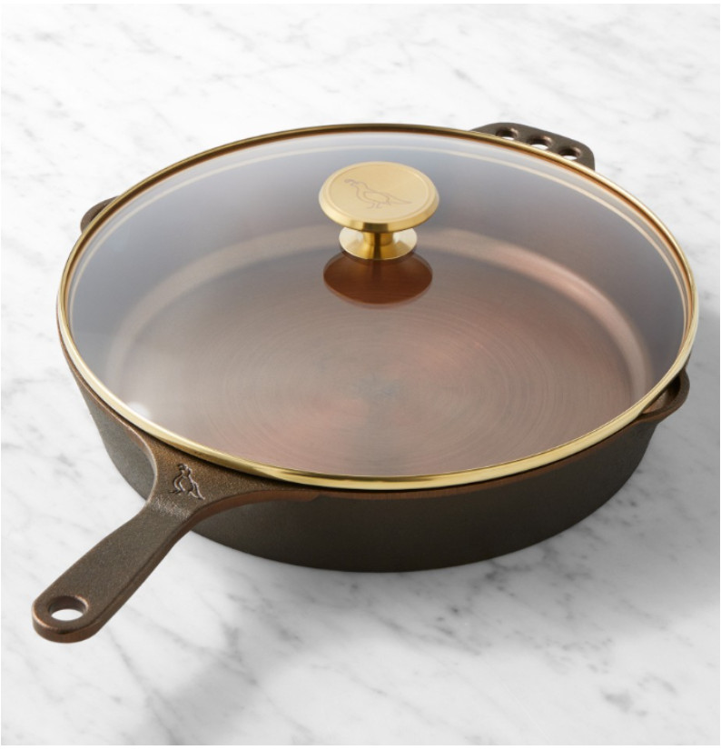 Smithey Seasoned Cast Iron Classic Skillet with Lid - Size:  12"
