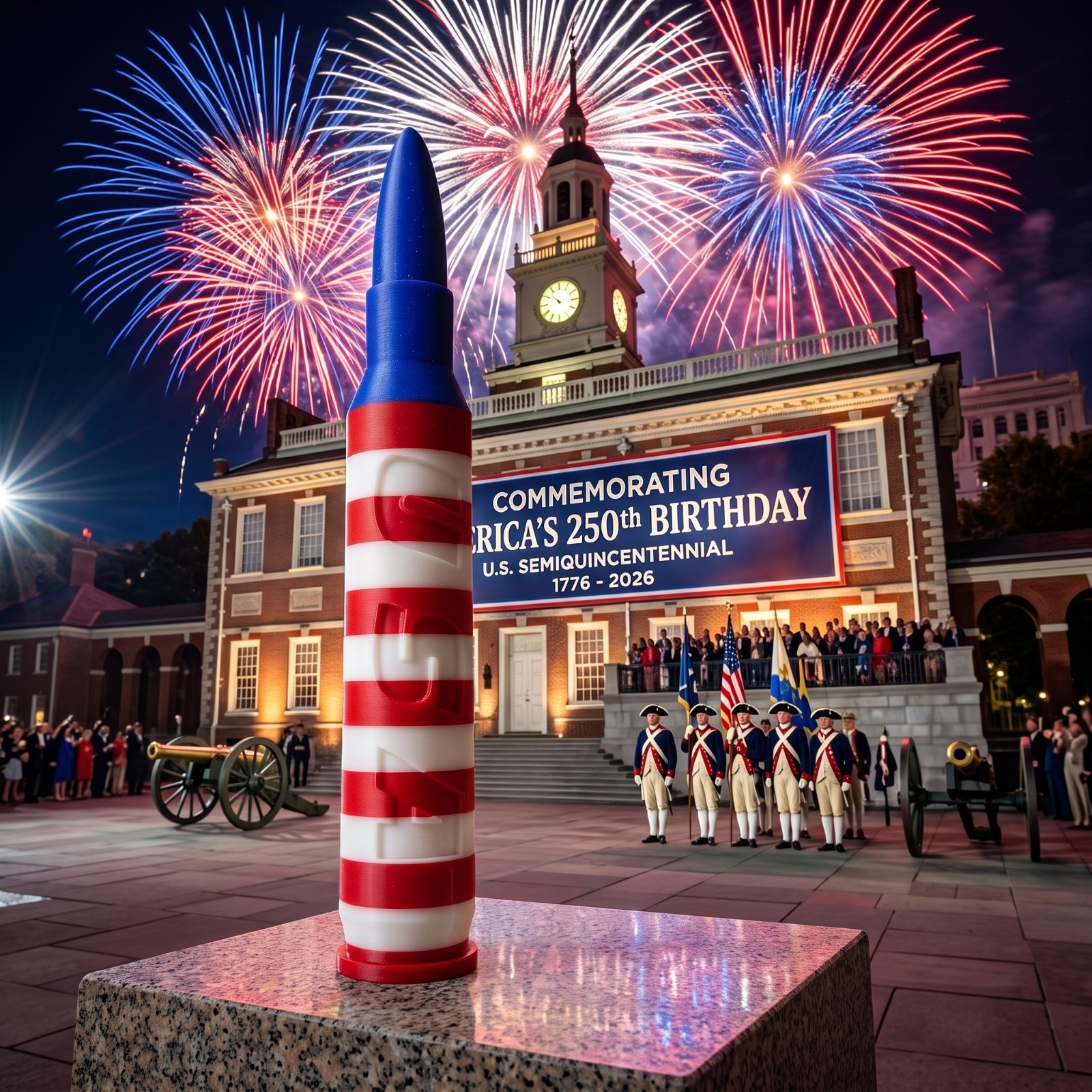 USA 250 Commemorative Large Rifle Round America 250 Flag Bullet Patriotic Gift USA 250 Commemorative Large Rifle Round America 250 Flag Bullet Patriotic Gift