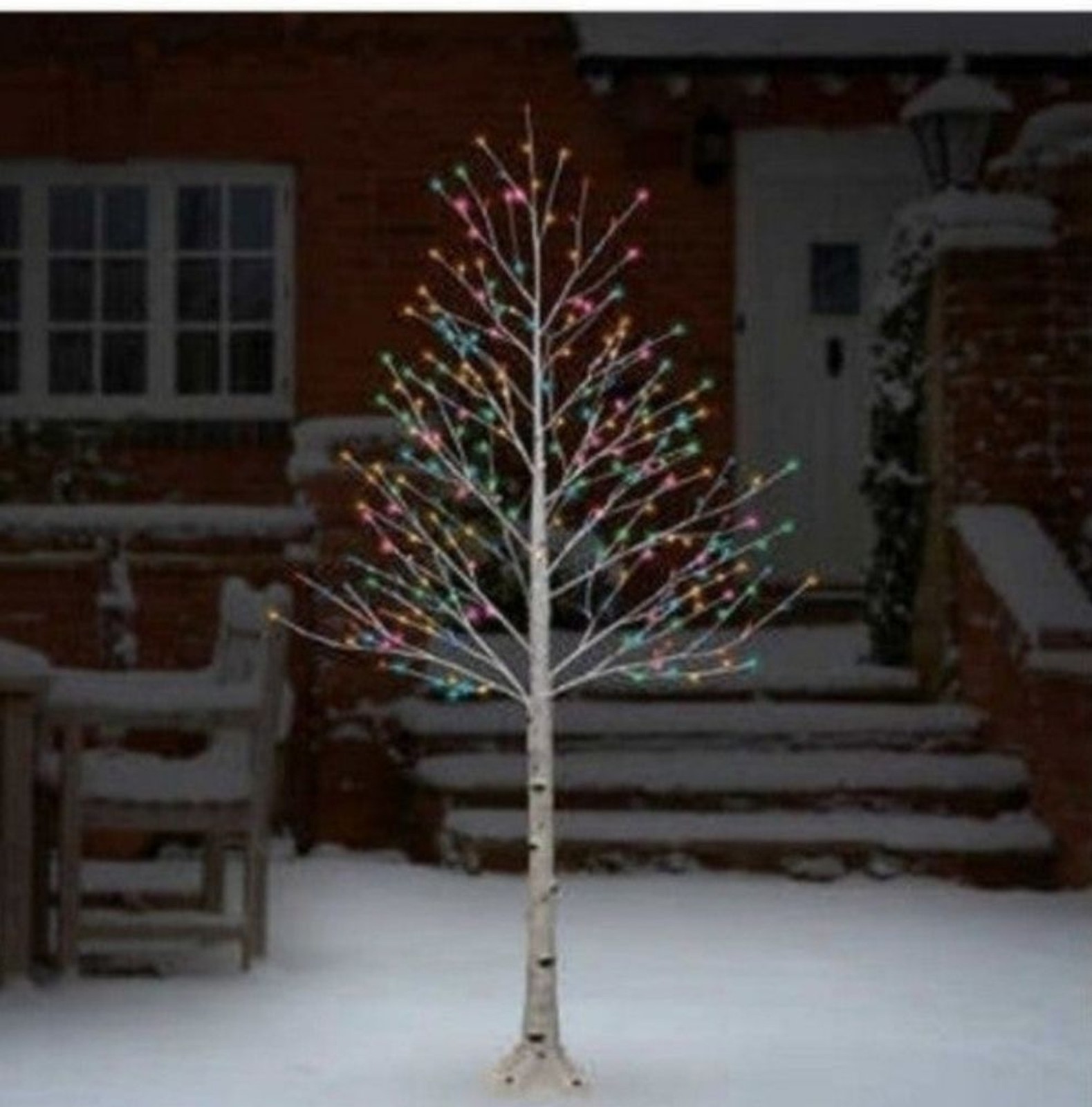 7' Multicolor LED Birch Tree new in box holiday Christmas New 7' Multicolor LED Birch Tree new in box holiday Christmas New