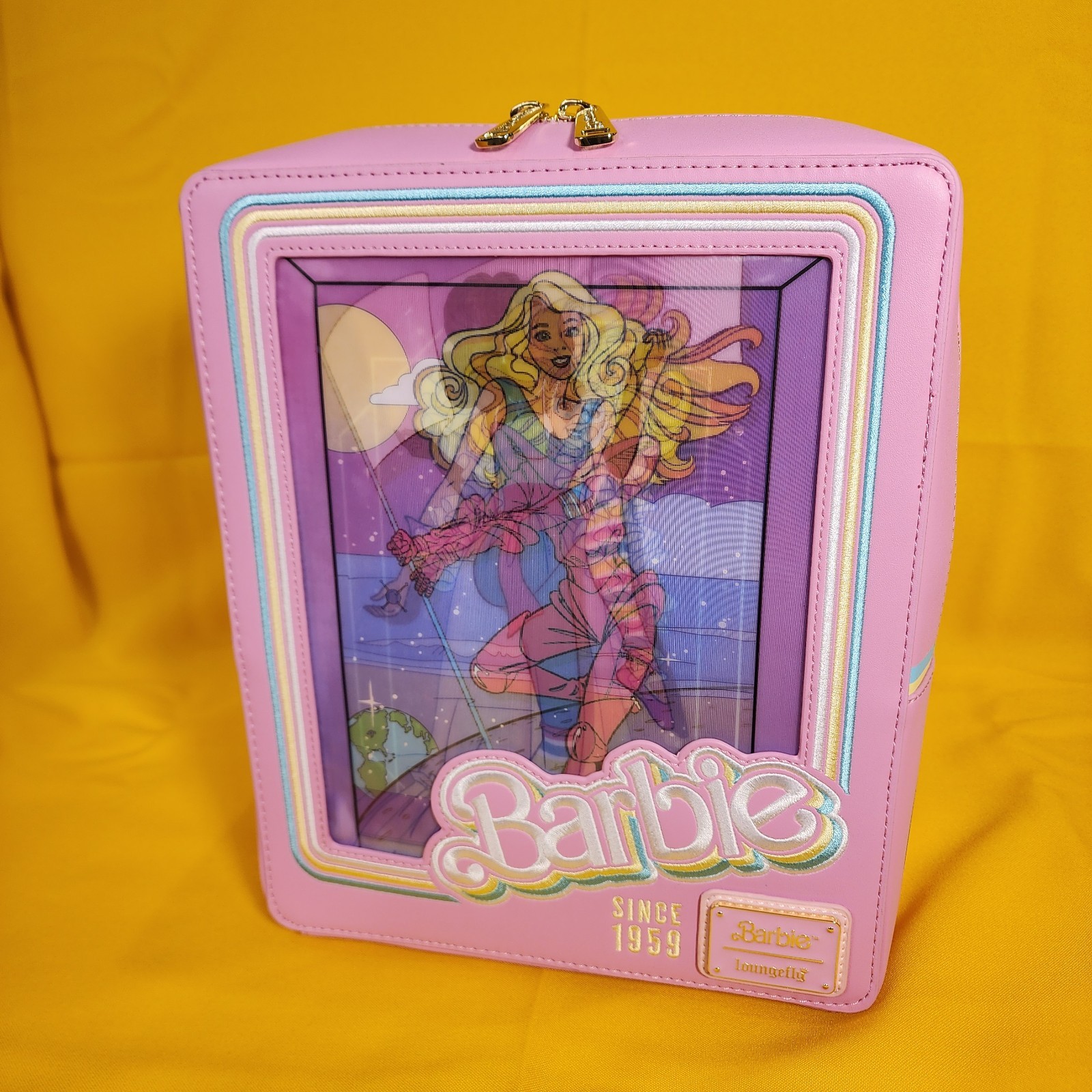 Loungefly Barbie 65th Anniversary Doll Box Triple Lenticular Mini Backpack NEW Loungefly Barbie 65th Anniversary Doll Box Triple Lenticular Mini Backpack NEW