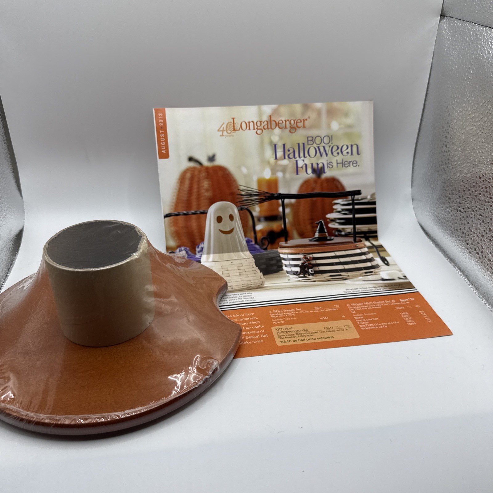 RARE LONGABERGER Basket Co 2013 Wicked Witch Halloween Orange HAT LID +Flyer🎃