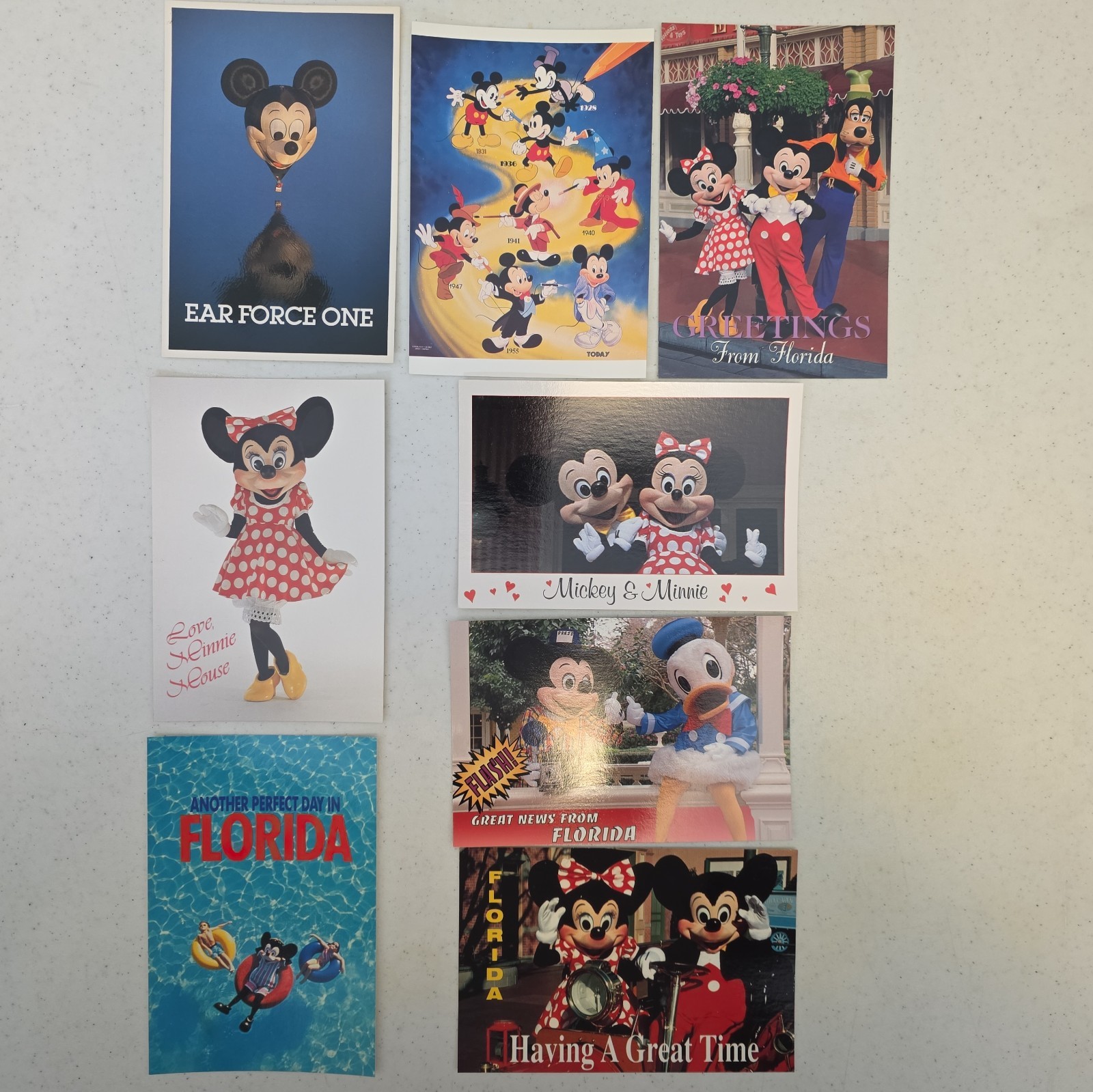 Lot of 8 Vintage Disney Postcards Mickey Mouse Minnie Florida NOS Florida Lot of 8 Vintage Disney Postcards Mickey Mouse Minnie Florida NOS Florida