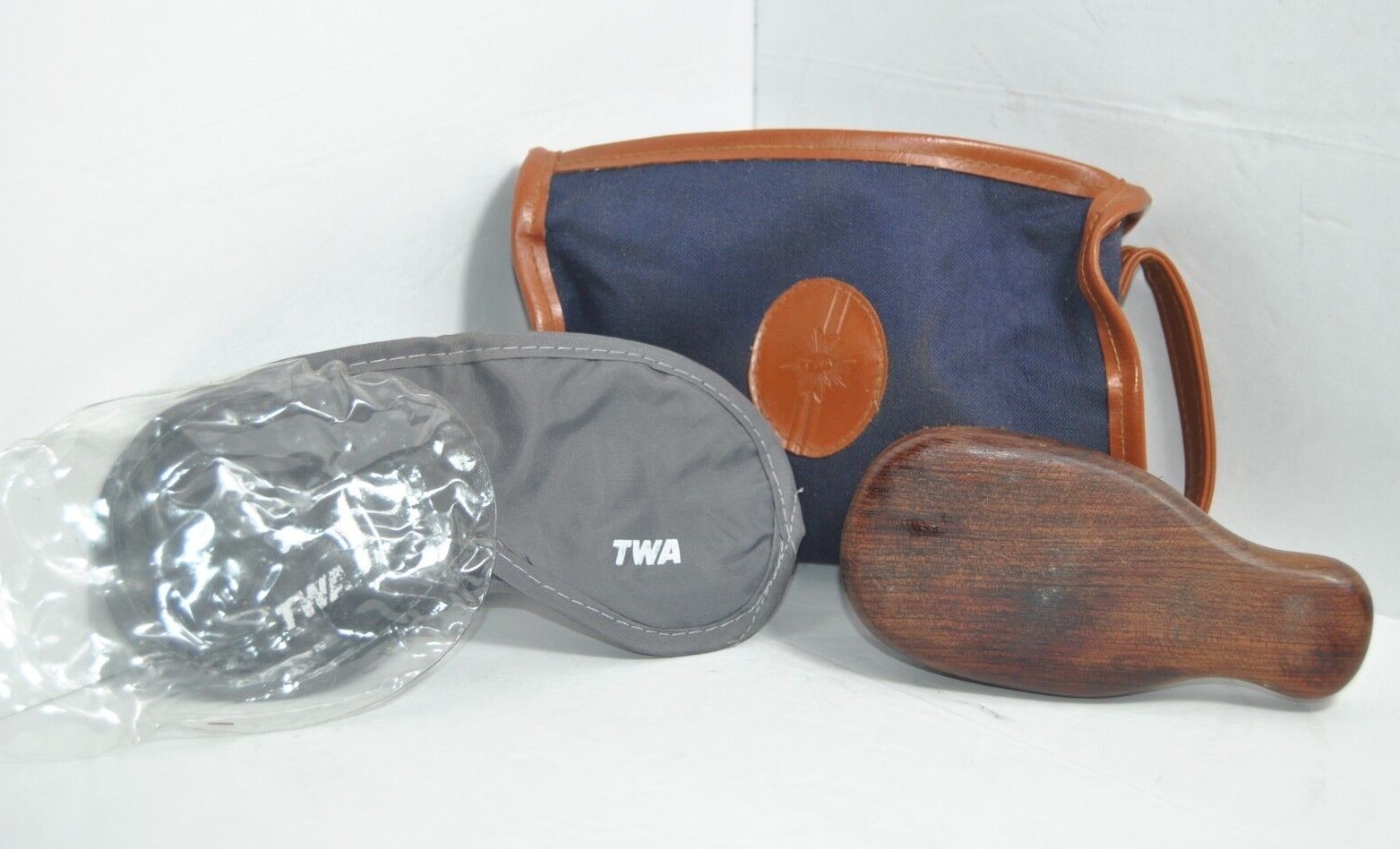 Lot of Two: Vintage TWA Sleeping Mask & Shoe Care Brush Rare Logo Lot of Two: Vintage TWA Sleeping Mask & Shoe Care Brush Rare Logo