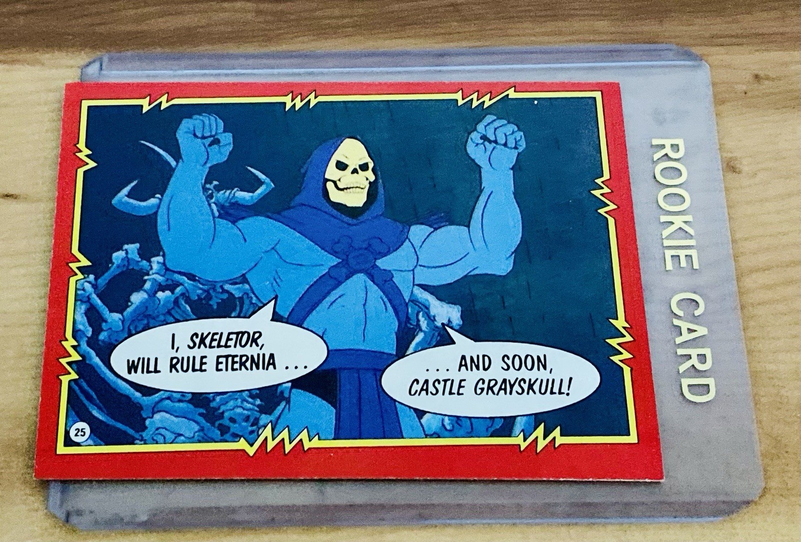 1984 Topps Masters of the Universe He-Man Skeletor Rookie #25 Card NM 1984 Topps Masters of the Universe He-Man Skeletor Rookie #25 Card NM
