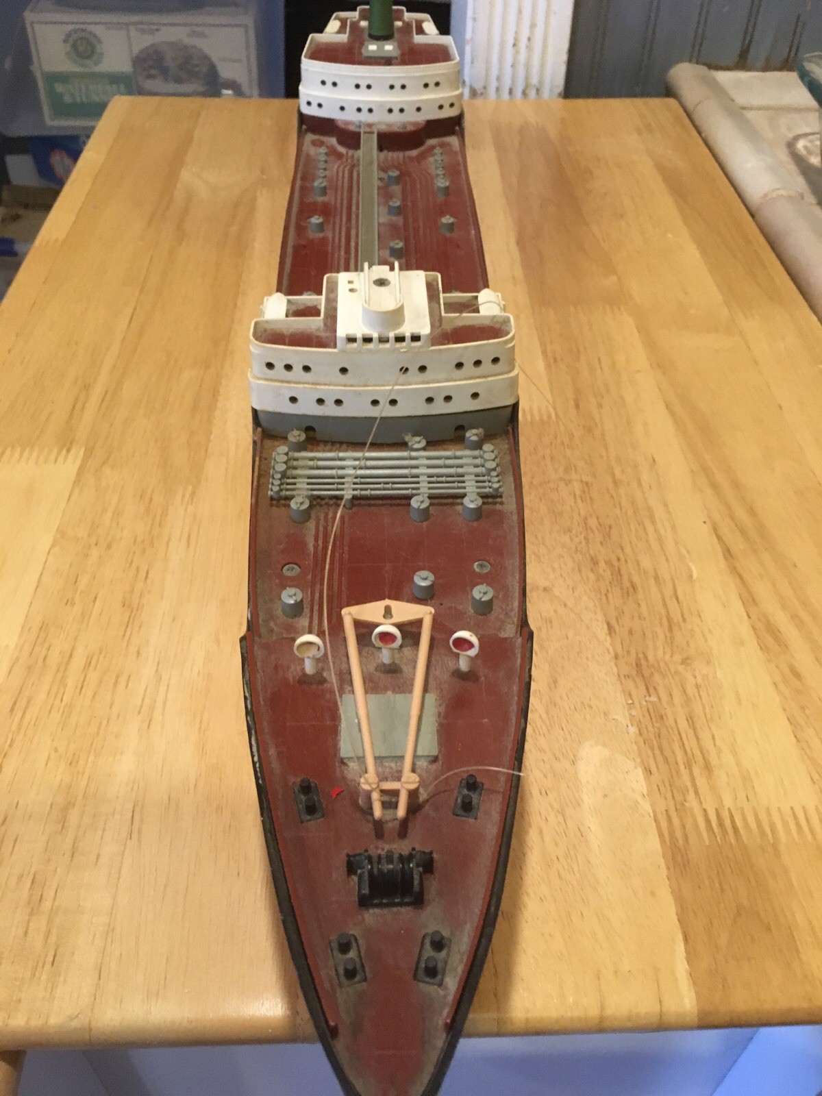 Ship Model Texaco Oil Tanker N. Dakota Vintage 1960s Toy Man-cave Office Decor