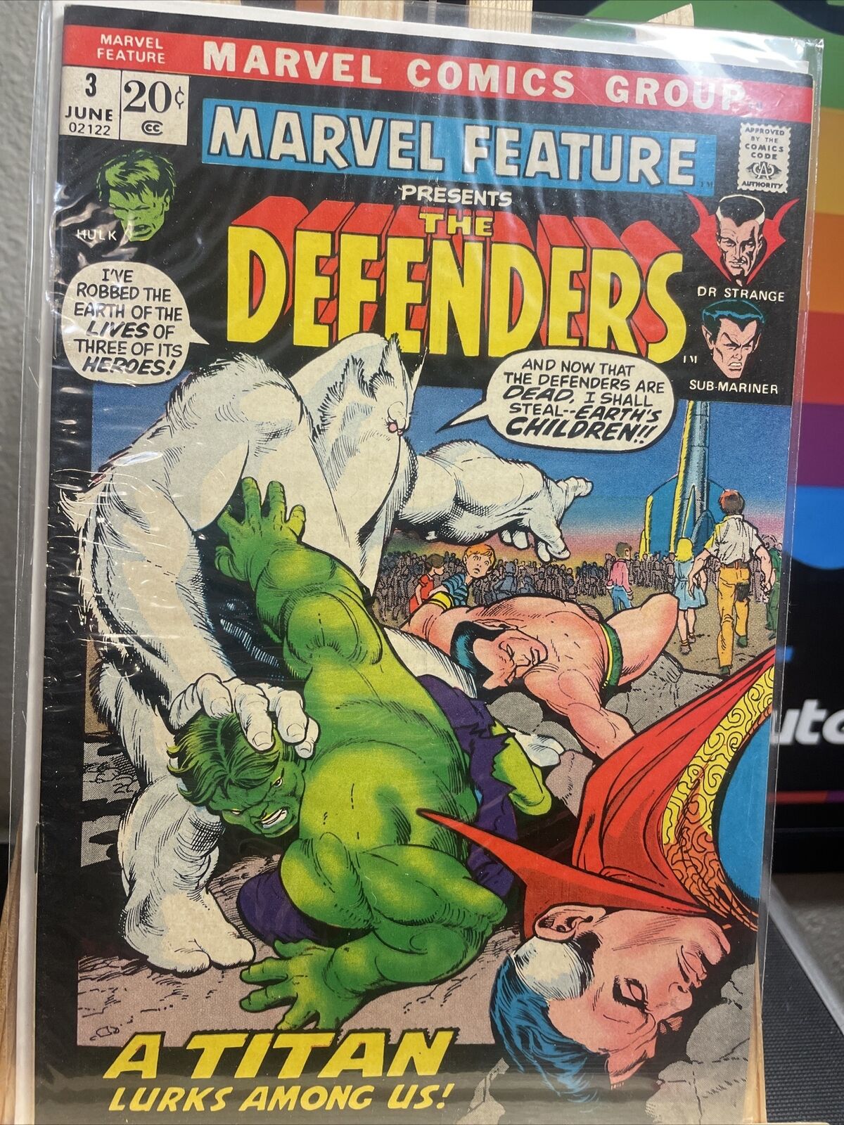 Marvel Feature #3 VF- 7.5 3rd Appearance Defenders Marvel 1972