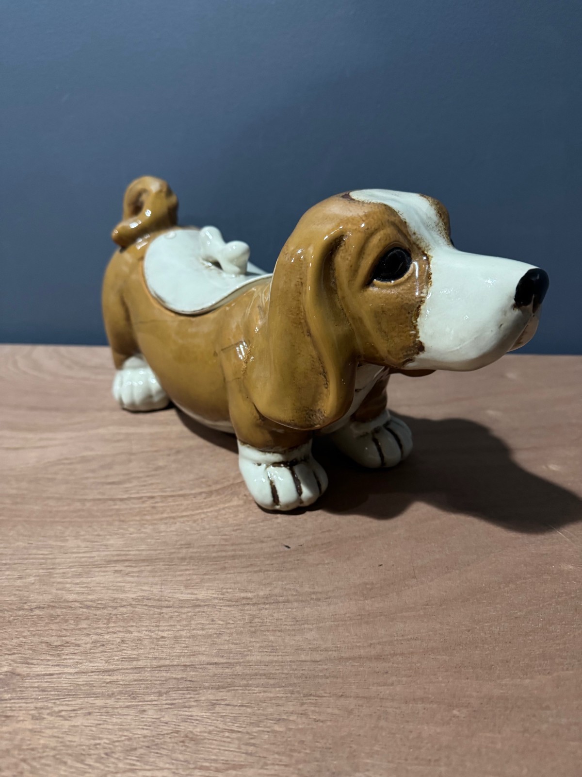 Dachshund Heavy Ceramic Puppy Dog Cookie Jar Very Rare