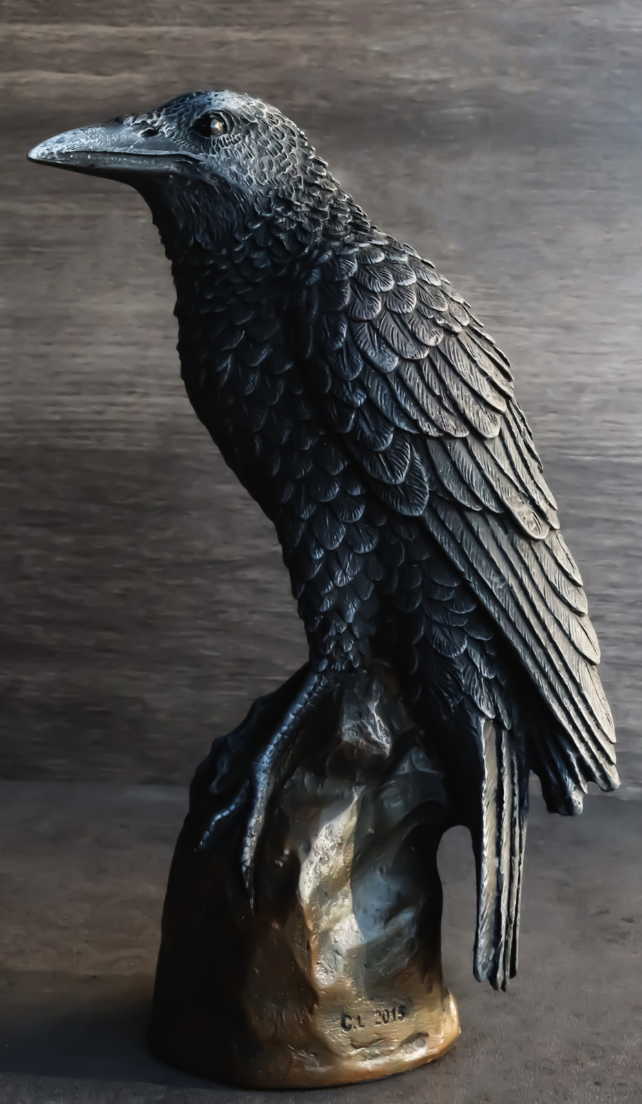 Ebros Gothic Raven Statue Crow Scavenger Bird Perching On Rock Figurine 6"H Ebros Gothic Raven Statue Crow Scavenger Bird Perching On Rock Figurine 6"H
