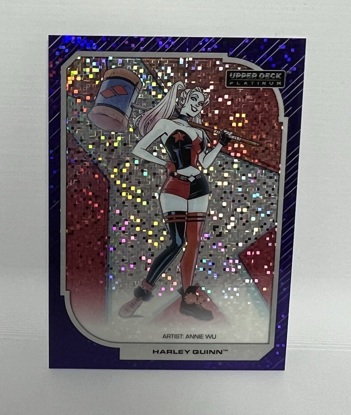Upper Deck 2024 Platinum DC Harley Quinn #90 Purple Pixels 02/35 Annie Wu Upper Deck 2024 Platinum DC Harley Quinn #90 Purple Pixels 02/35 Annie Wu