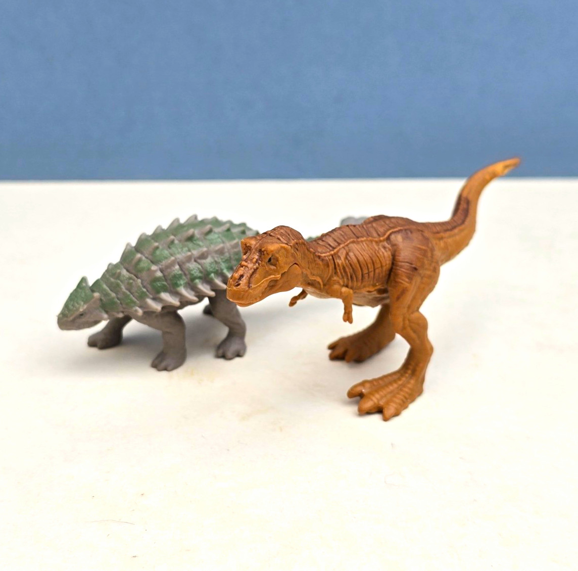 Mattel Mini Trex & Ankylosaurus Figures Lot of 2 Plastic Toy