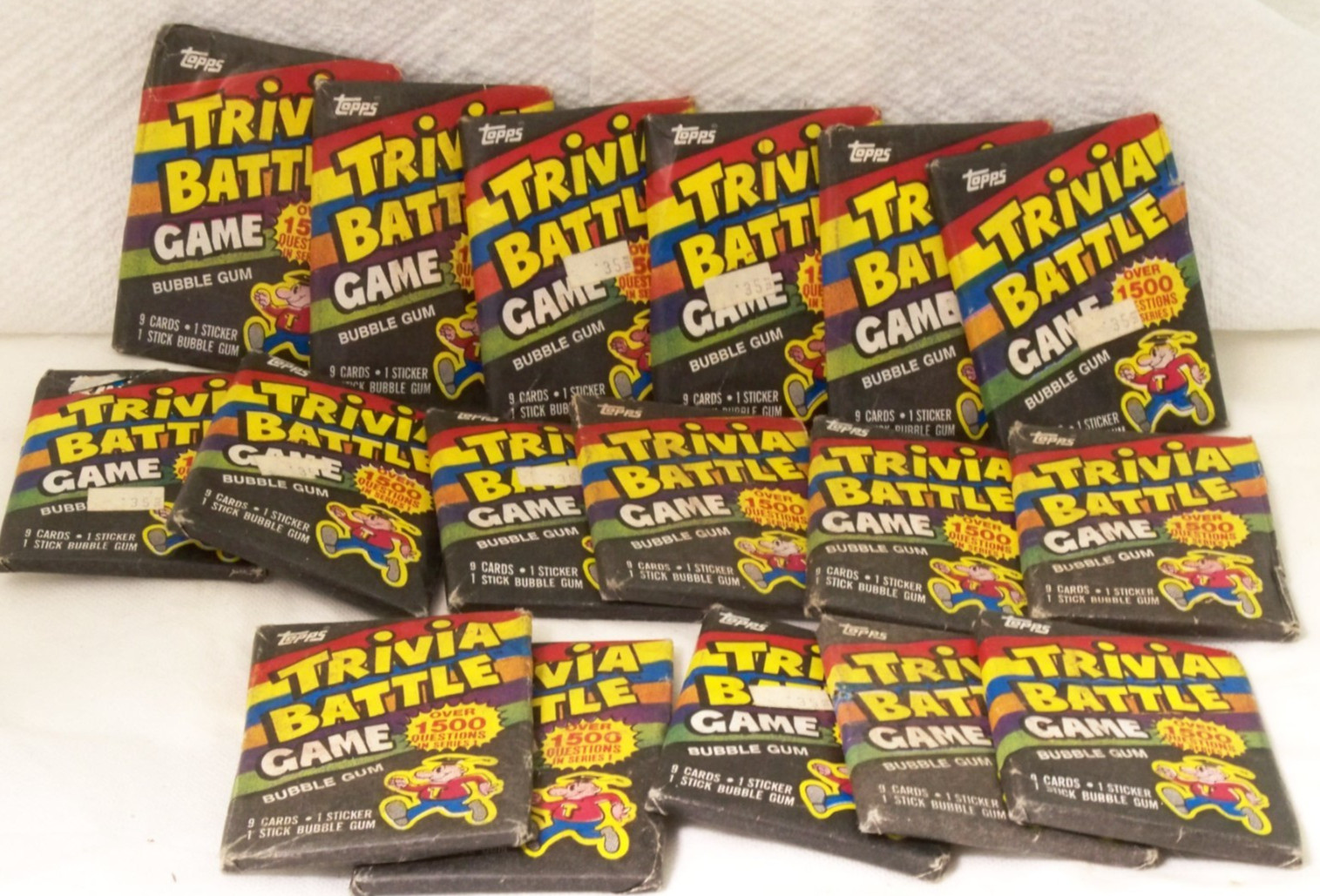 1984 TOPPS TRIVIA BATTLE GAME BUBBLE GUM CARD PACKS SEALED 17 PACKS 1984 TOPPS TRIVIA BATTLE GAME BUBBLE GUM CARD PACKS SEALED 17 PACKS