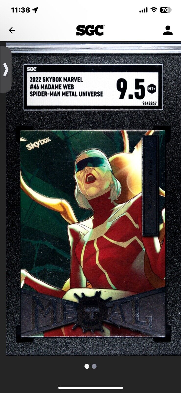 2022 Skybox  Marvel Metal #46 Madame Web SGC 9.5