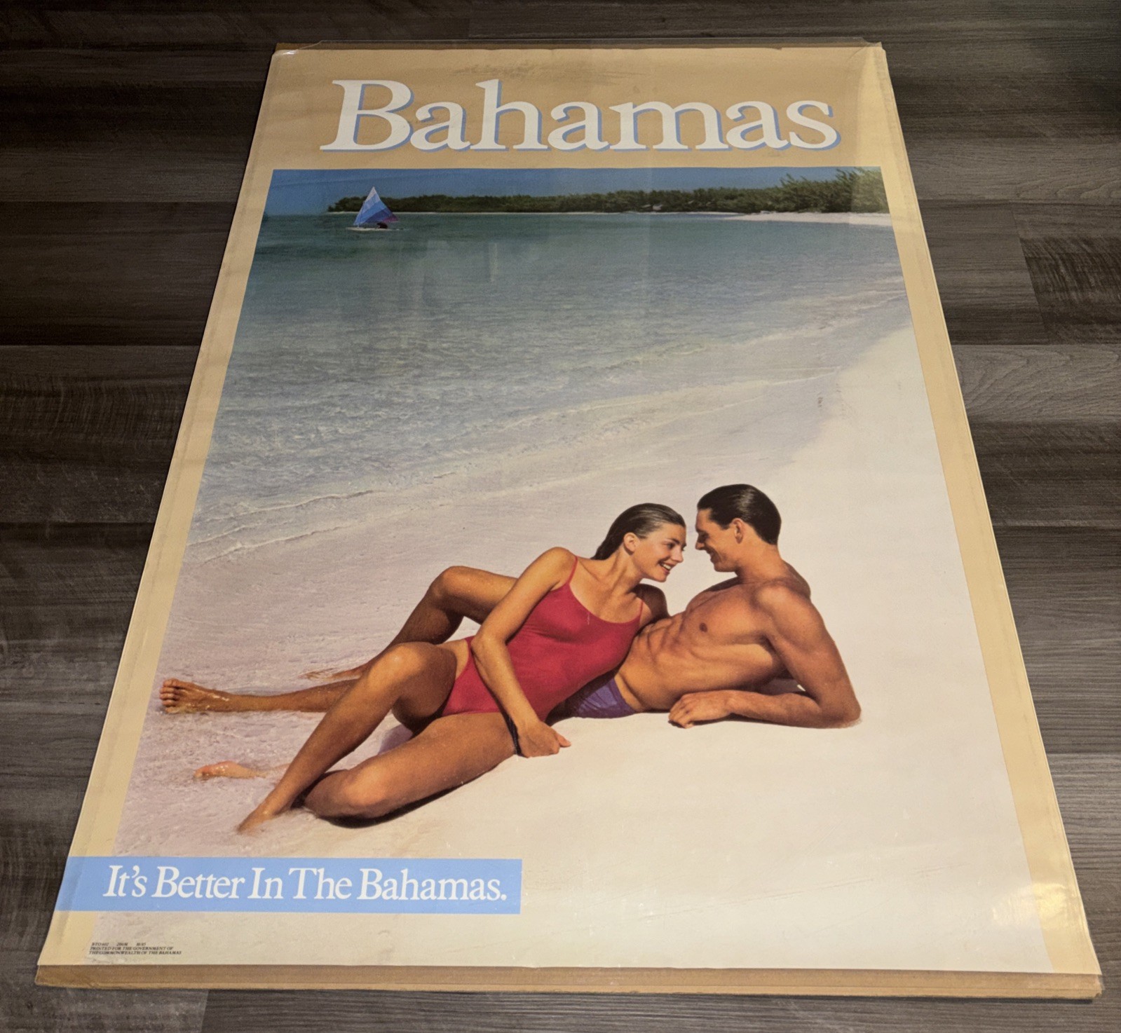 Vintage 1984 Bahamas Travel Tourism Promo Poster Beach Scene It’s Better In The Vintage 1984 Bahamas Travel Tourism Promo Poster Beach Scene It’s Better In The