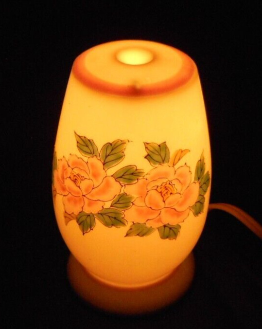 1950\'s Vintage Japan Import Small Porcelain Rose Table Night Light Collectible
