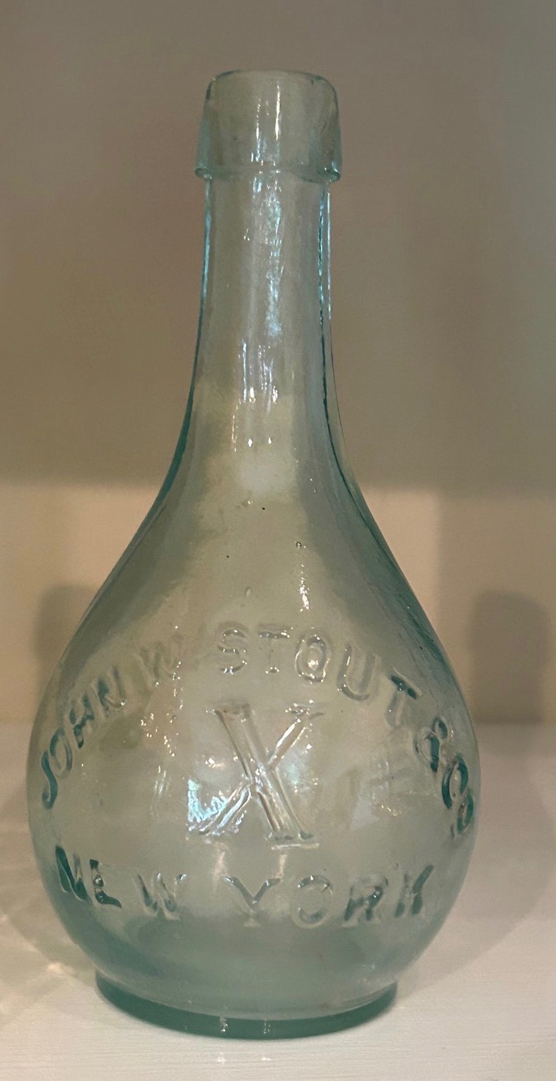 Antique 1860s Ketchup Condiment Bottle John W. Stout & Co. New York NY NYC 