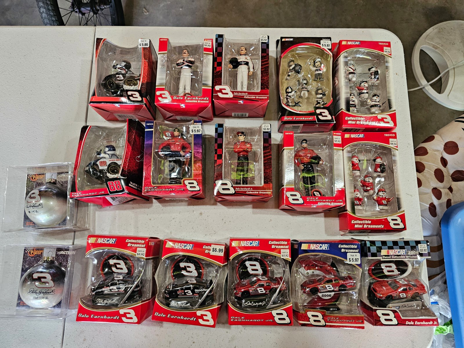 Trevco NASCAR Christmas Hanging Ornaments Dale Earnhardt & Jr Multicolor 2004 Trevco NASCAR Christmas Hanging Ornaments Dale Earnhardt & Jr Multicolor 2004