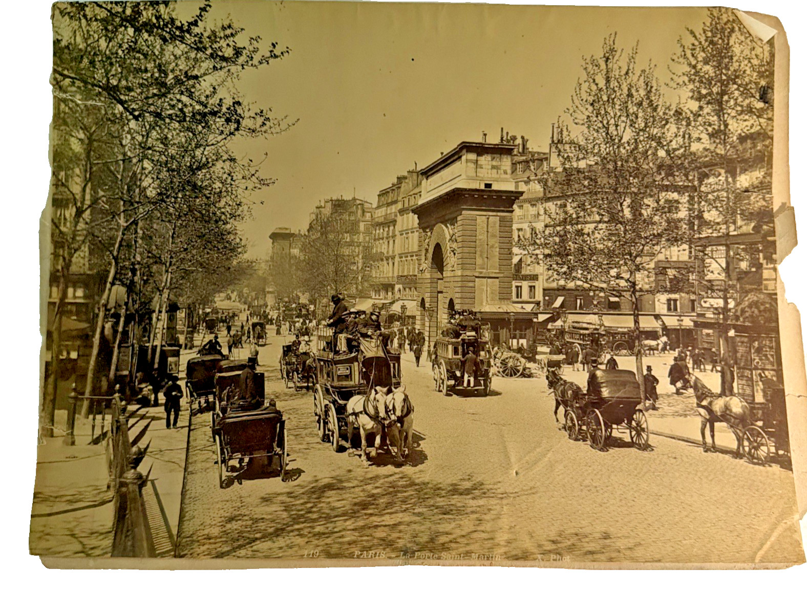 Vintage c. 1900 Paris France Street Scene Horse Carriage Photo 8 x 10 Vintage c. 1900 Paris France Street Scene Horse Carriage Photo 8 x 10