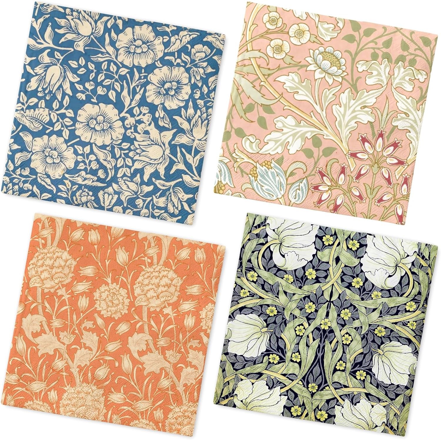 50Pcs Vintage Floral Paper Napkins 50Pcs Vintage Floral Paper Napkins