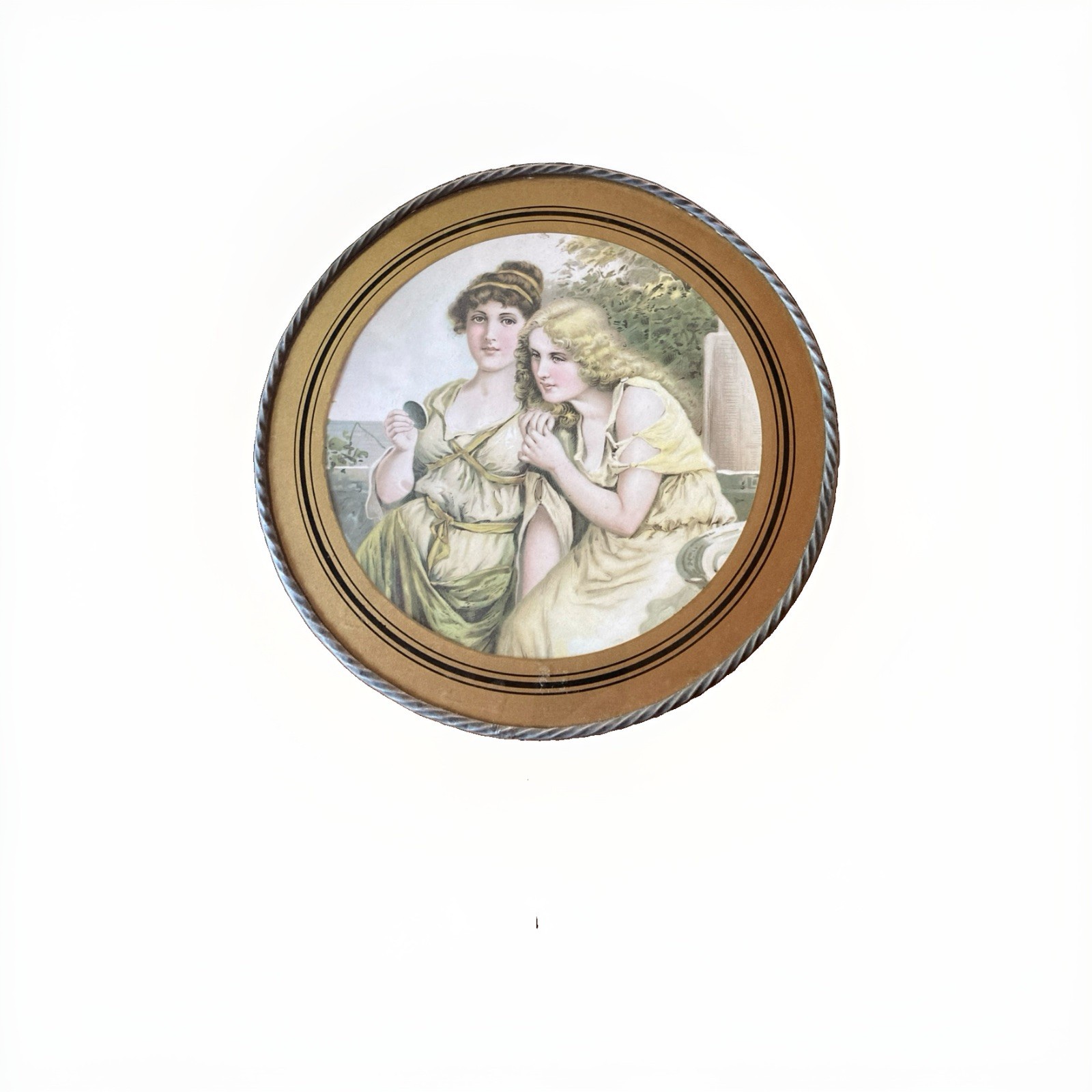 Antique Round Victorian Ladies/girls Chimney Flue Cover 9”