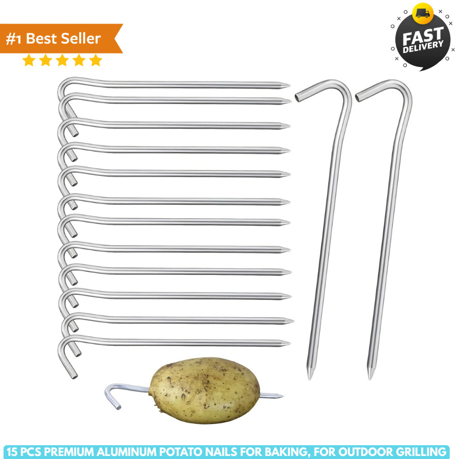 15 Pcs Premium Aluminum Potato Nails for Baking, for Outdoor Grilling 15 Pcs Premium Aluminum Potato Nails for Baking, for Outdoor Grilling