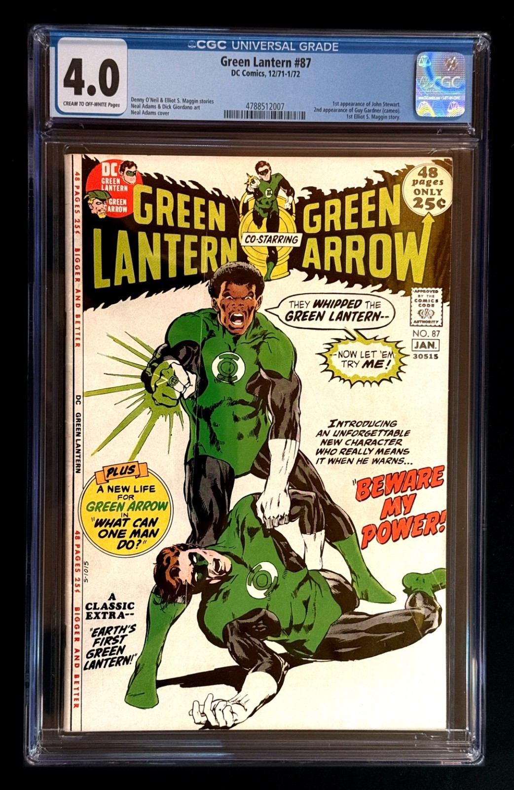 Green Lantern #87 CGC 4.0 DC 1972 1st John Stewart HBO Lanterns Neal Adams Key Green Lantern #87 CGC 4.0 DC 1972 1st John Stewart HBO Lanterns Neal Adams Key