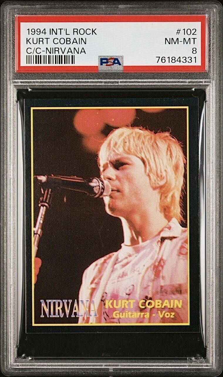 1994 International Rock Cards #102 Kurt Cobain PSA 8 Nirvana - Highest Graded