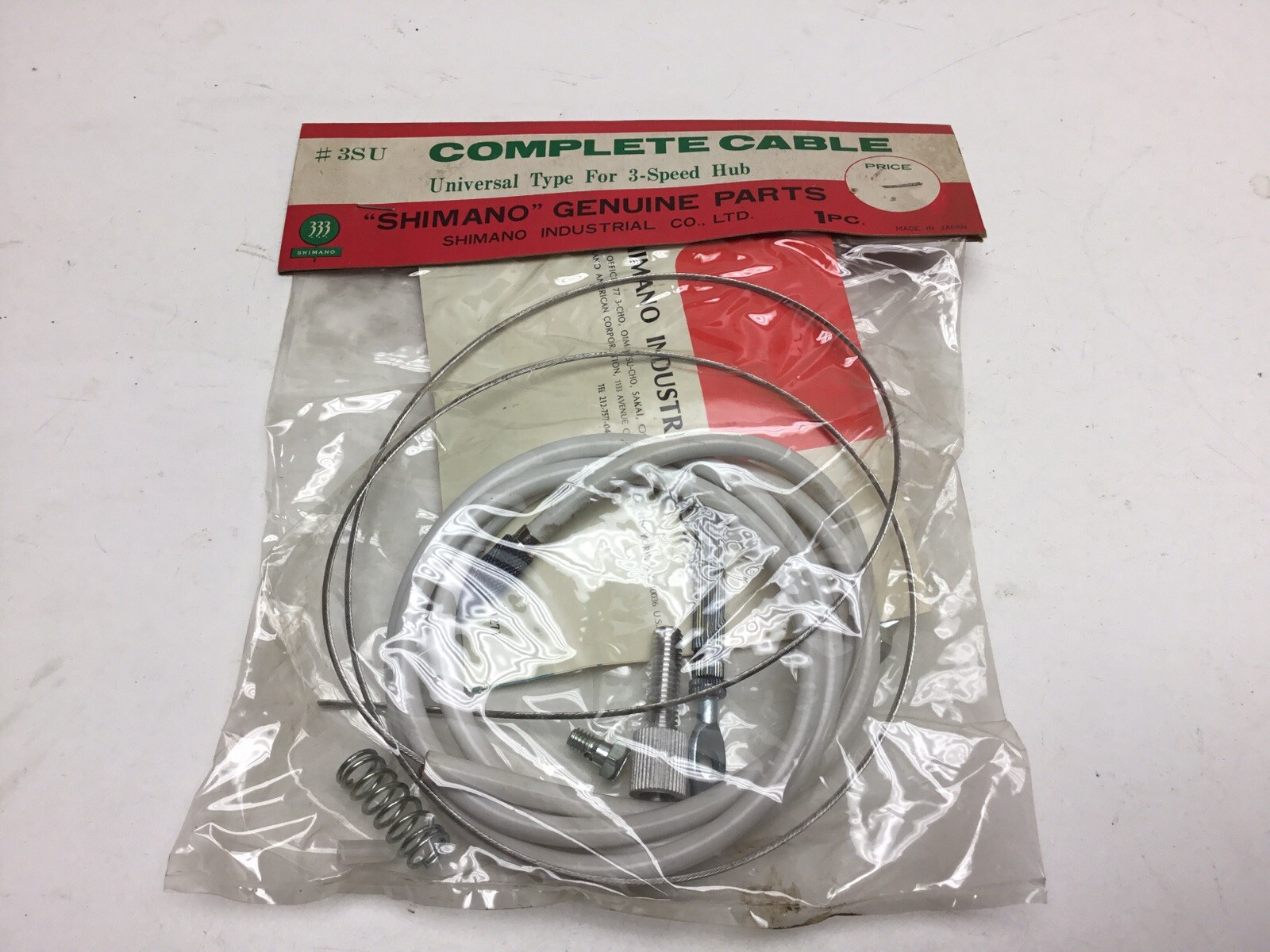 Vintage NOS Shimano 333 #3SU 3 Speed Hub Universal Bicycle Cable 