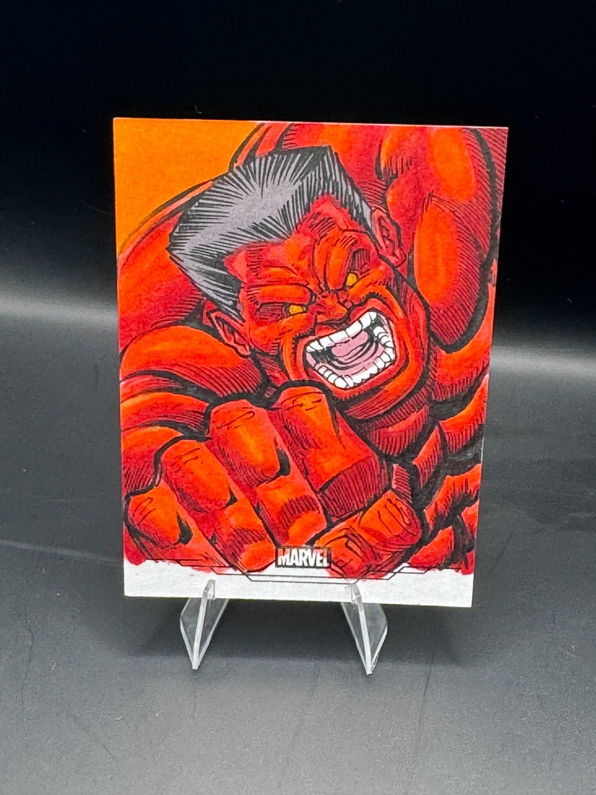 2025 Topps Marvel Chrome Red Hulk Sketch 1/1 Chris Botterill