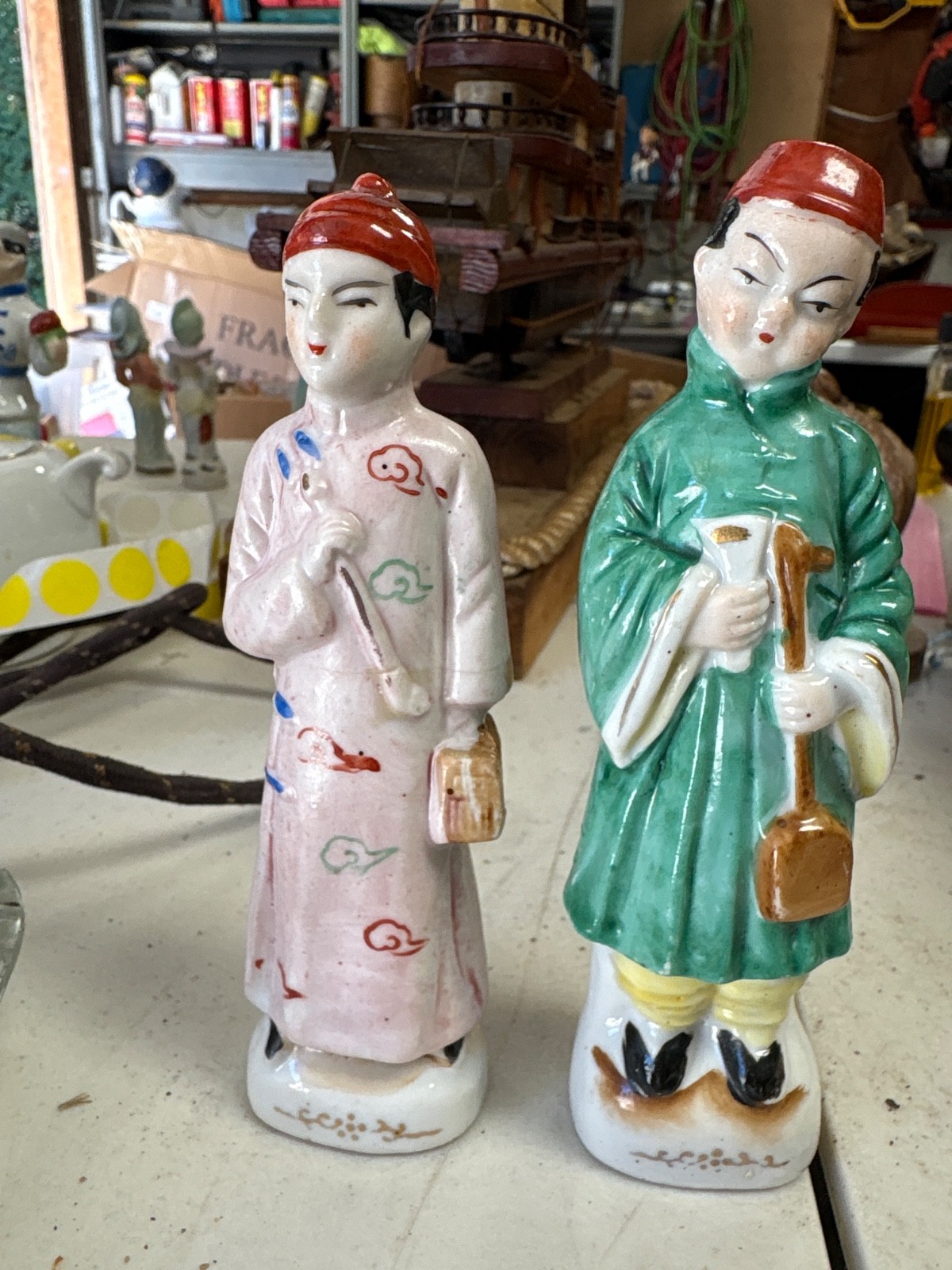 Vintage Occupied by Japan 2pc Ceramic Figurines Vintage Occupied by Japan 2pc Ceramic Figurines