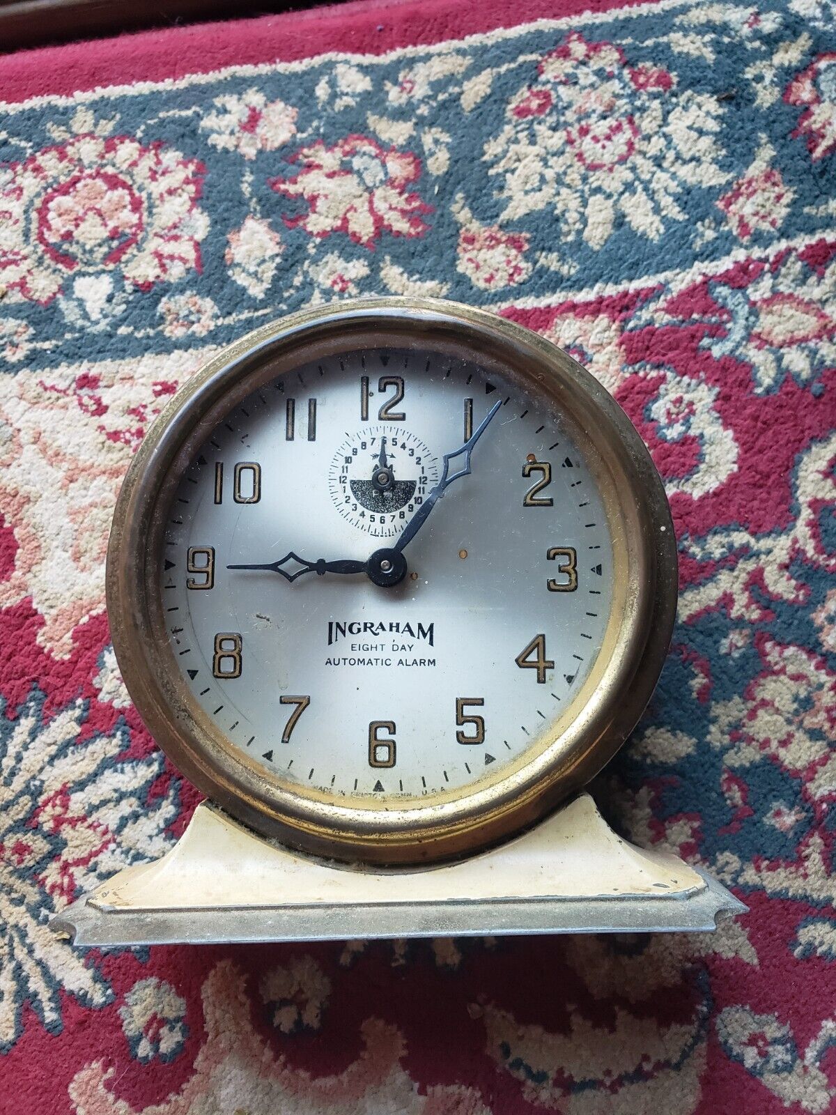 Vintage National Call Eight Day Automatic Alarm Clock Ingraham Bristol Parts