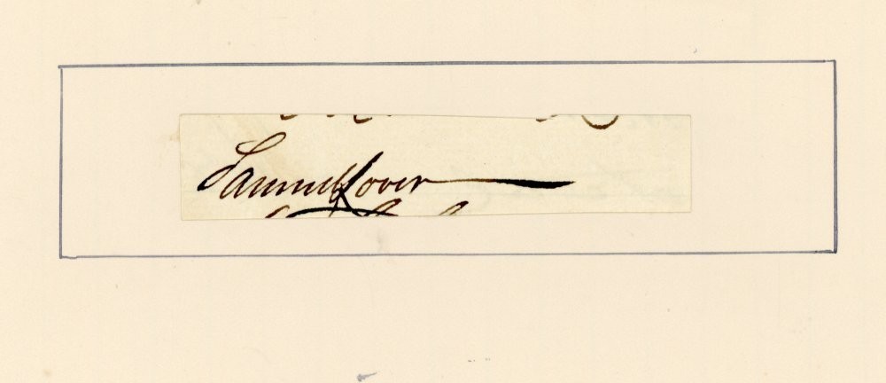 Samuel Lover Autograph Signature c1850s Irish Author Songwriter Clipped Signed Samuel Lover Autograph Signature c1850s Irish Author Songwriter Clipped Signed