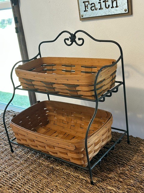 Longaberger Wrought Iron Bakers Rack with Baskets