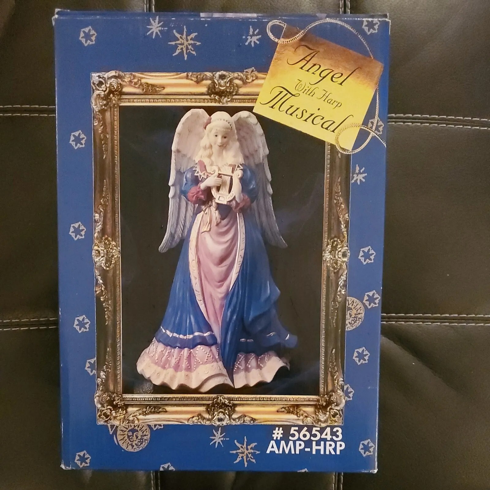 Angel With Harp Musical Ceramic Figurine ~ #56543 AMP - HRP New In Decorative Bo Angel With Harp Musical Ceramic Figurine ~ #56543 AMP - HRP New In Decorative Bo